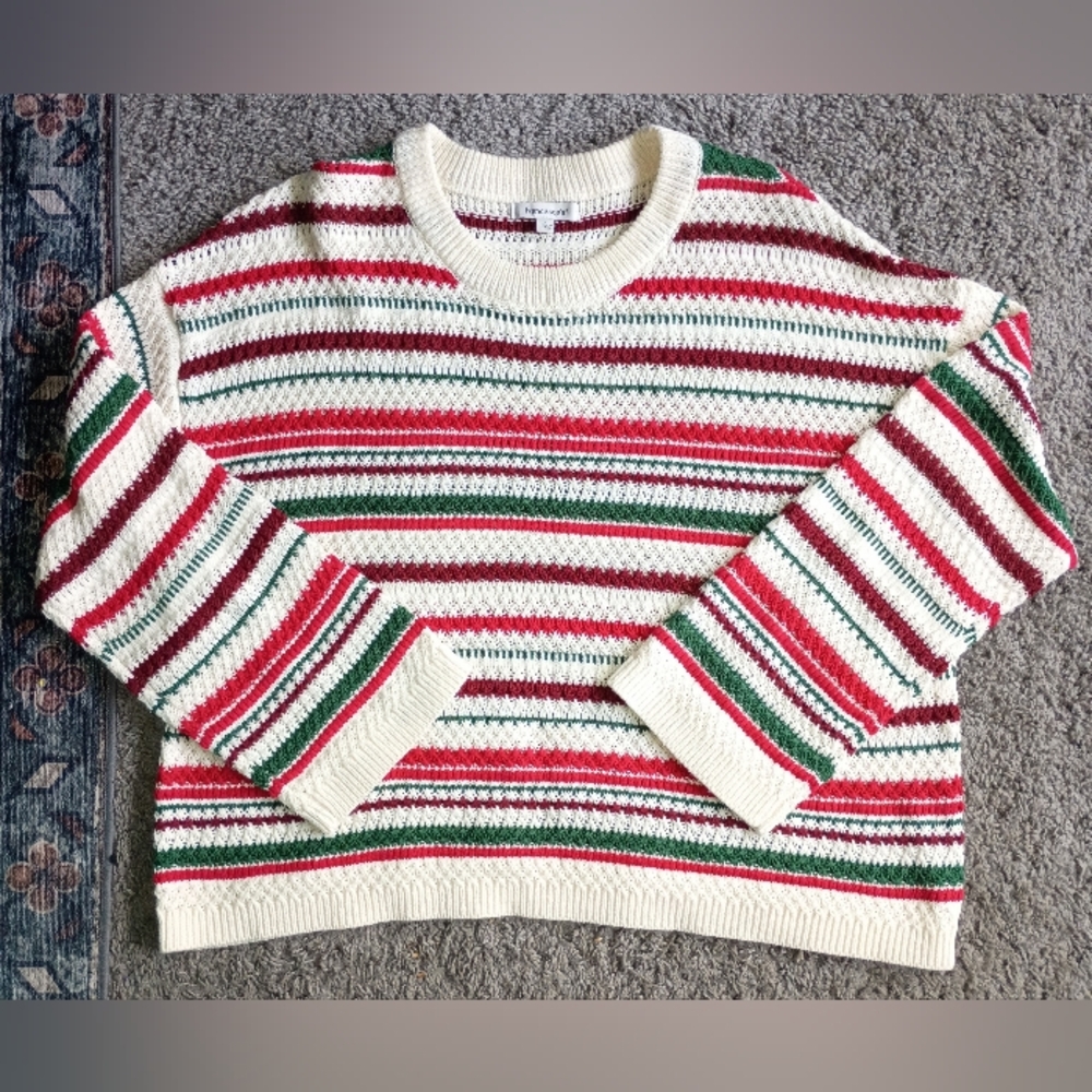 Francesca's Collections Festive Striped Sweater
